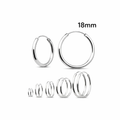 925 Sterling Silver Hoop Earrings 18mm