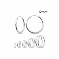 925 Sterling Silver Hoop Earrings 12mm