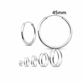 925 Sterling Silver Hoop Earrings 45mm