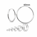 925 Sterling Silver Hoop Earrings 60mm