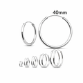 925 Sterling Silver Hoop Earrings 40mm