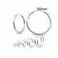925 Sterling Silver Hoop Earrings 50mm